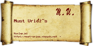 Must Uriás névjegykártya